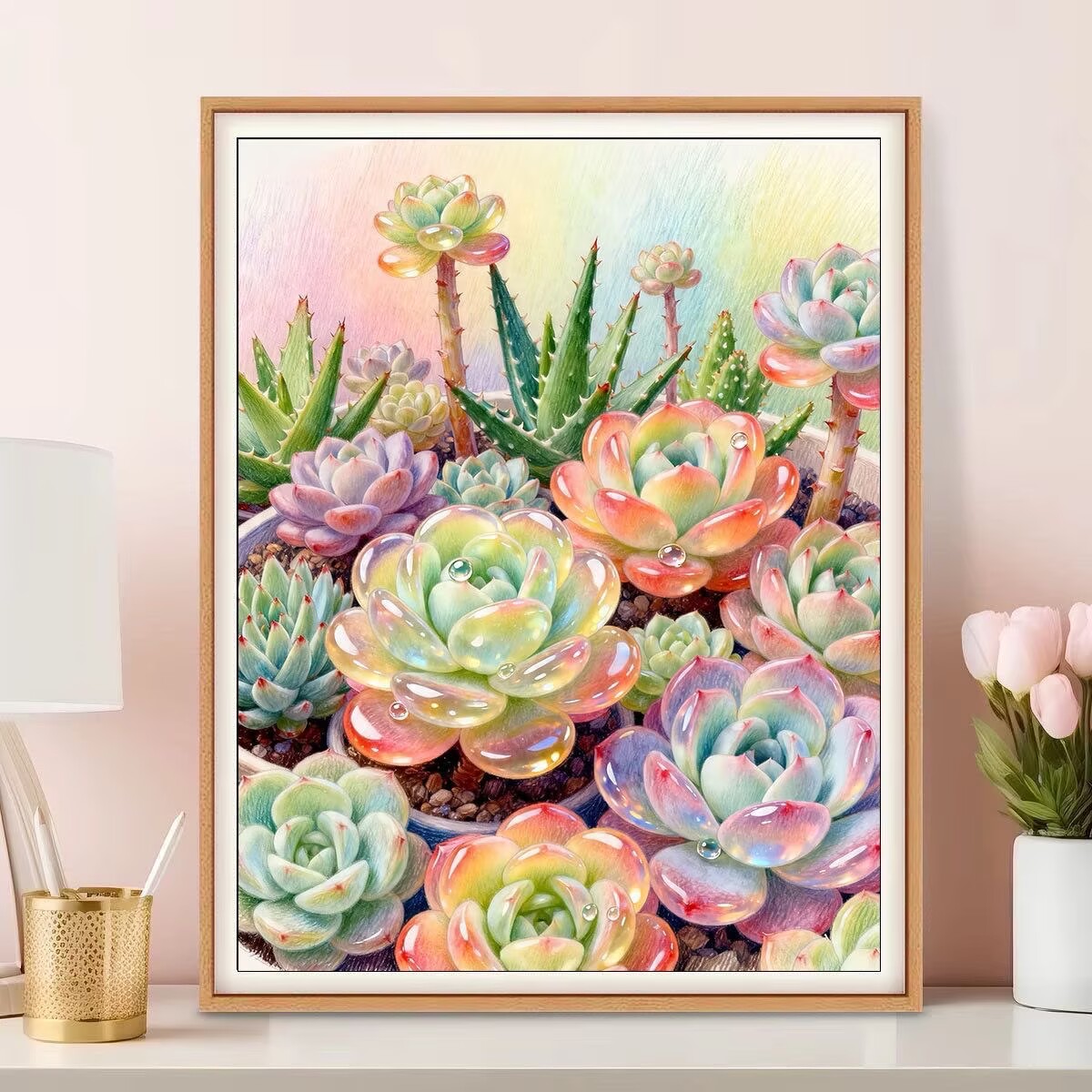 Succulent Set - Perlengkapan Bordir Cross Stitch DIY 9CT