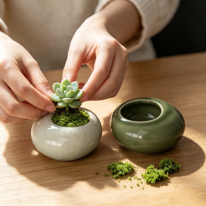 Pot Tanaman Mini Berlapis Es K - Succulent Set ulasan dan harga