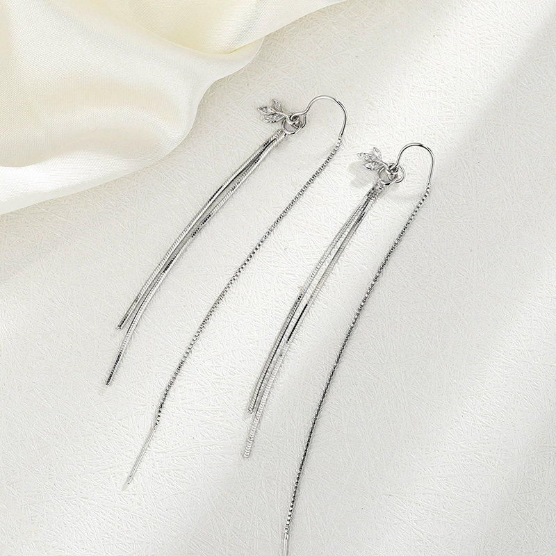 Anting Daun Rumbai Panjang Per - Snake Plant ulasan dan harga