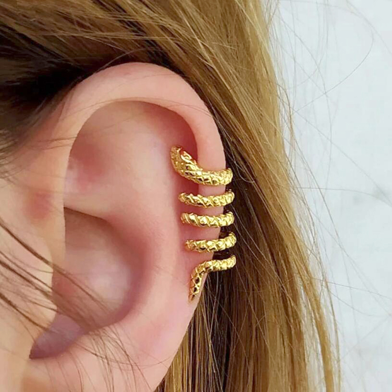 1 Buah Anting Klip Perak 24K B - Snake Plant ulasan dan harga