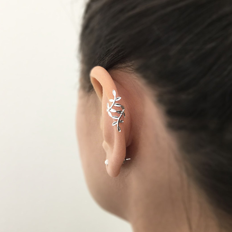 1 Buah Anting Klip Perak 24K B - Snake Plant ulasan dan harga